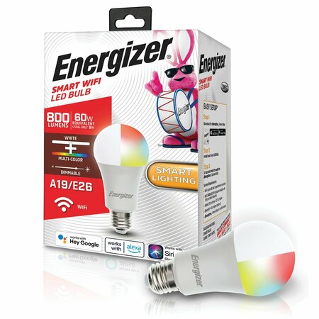 ENERGIZER A19 Smart White and Multicolor LED Bulb Bright White EAC2-1002-RGB
